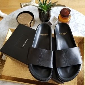 *SALE*  100% Authentic YSL leather "Saba" slides